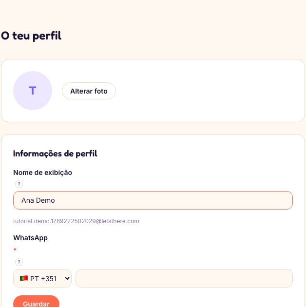 2. Preenche o teu Perfil